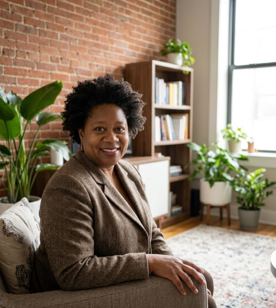 Jennifer K. Huggins in a modern office setting